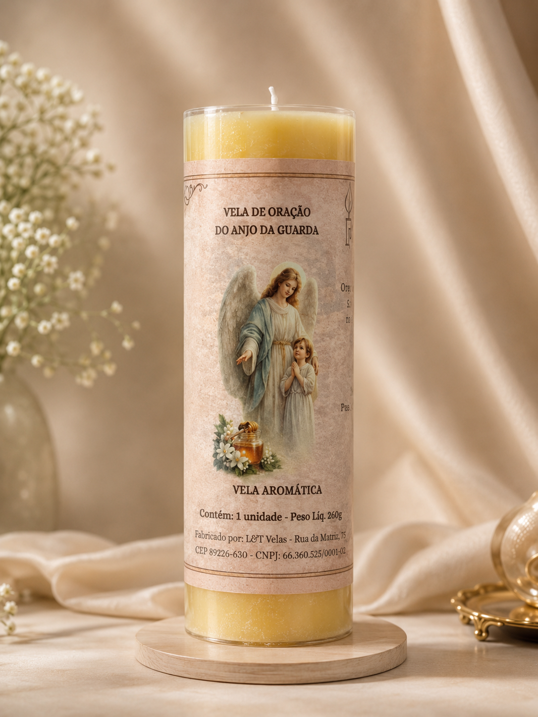VELA  250G VOTIVA AMARELA MEL ANJO DA GUARDA
