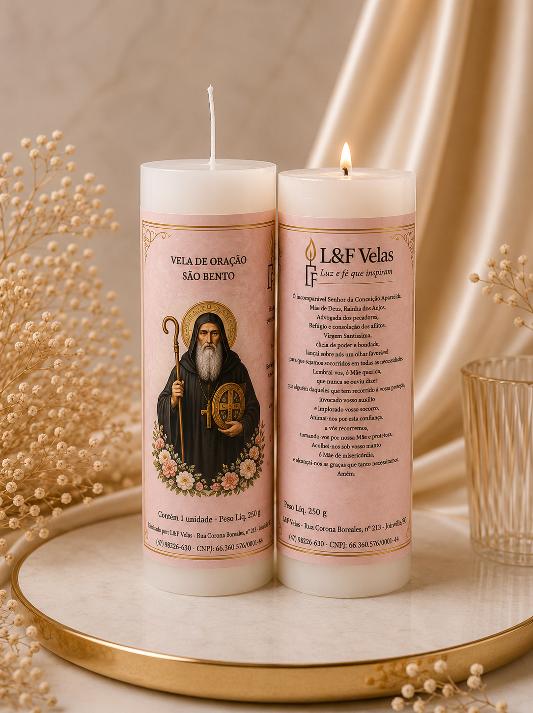 VELA  250G VOTIVA BRANCA SANTOS DE DEVOÇÃO