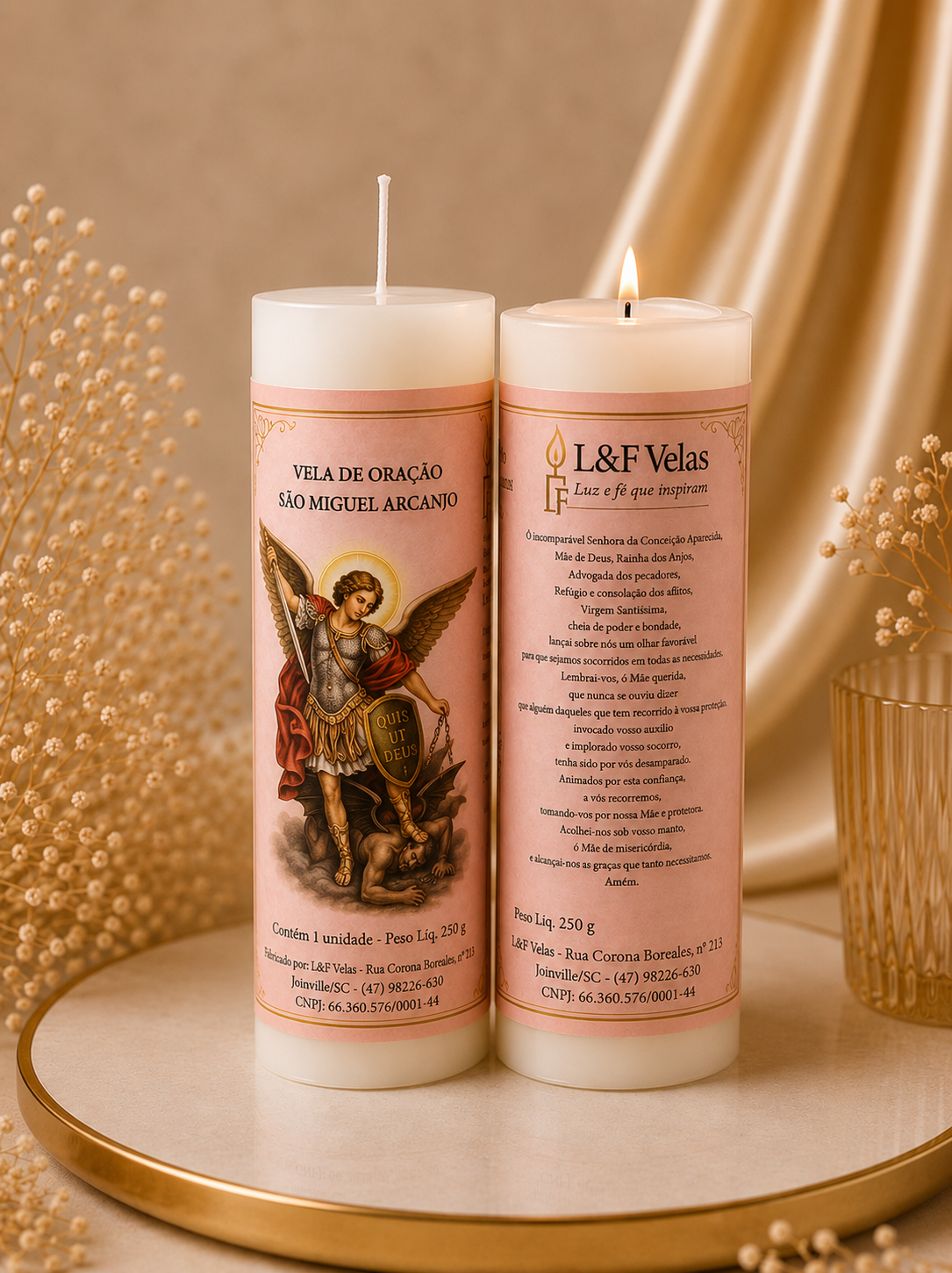 VELA  250G VOTIVA BRANCA SANTOS DE DEVOÇÃO