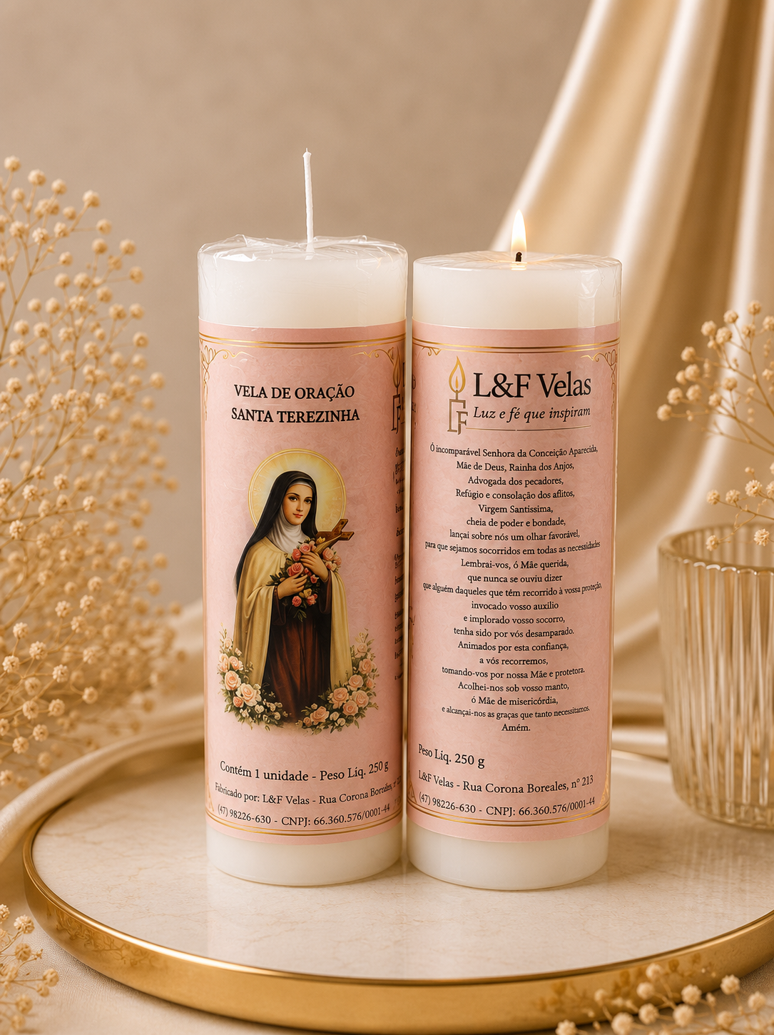 VELA  250G VOTIVA BRANCA SANTOS DE DEVOÇÃO