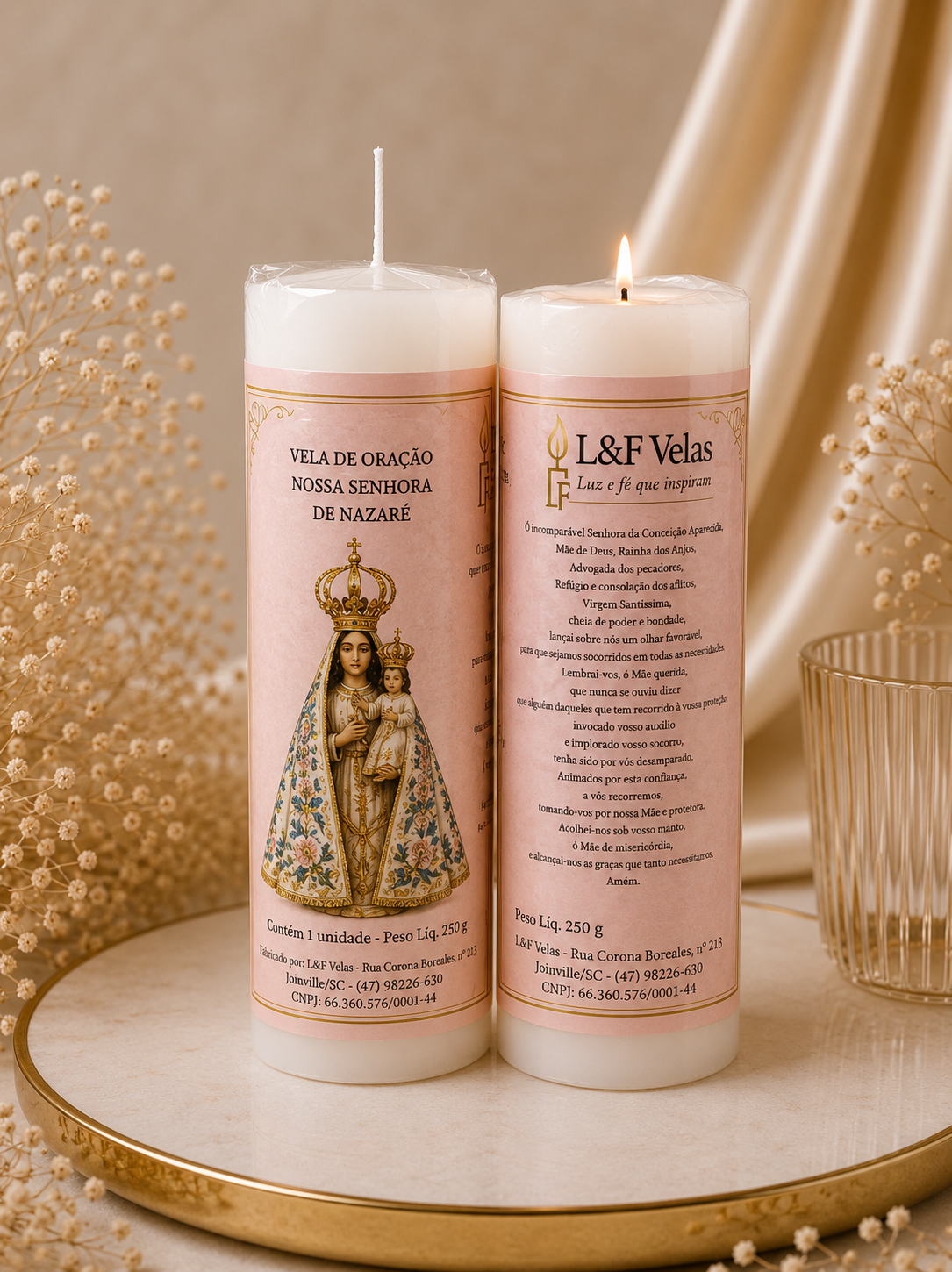 VELA  250G VOTIVA BRANCA SANTOS DE DEVOÇÃO