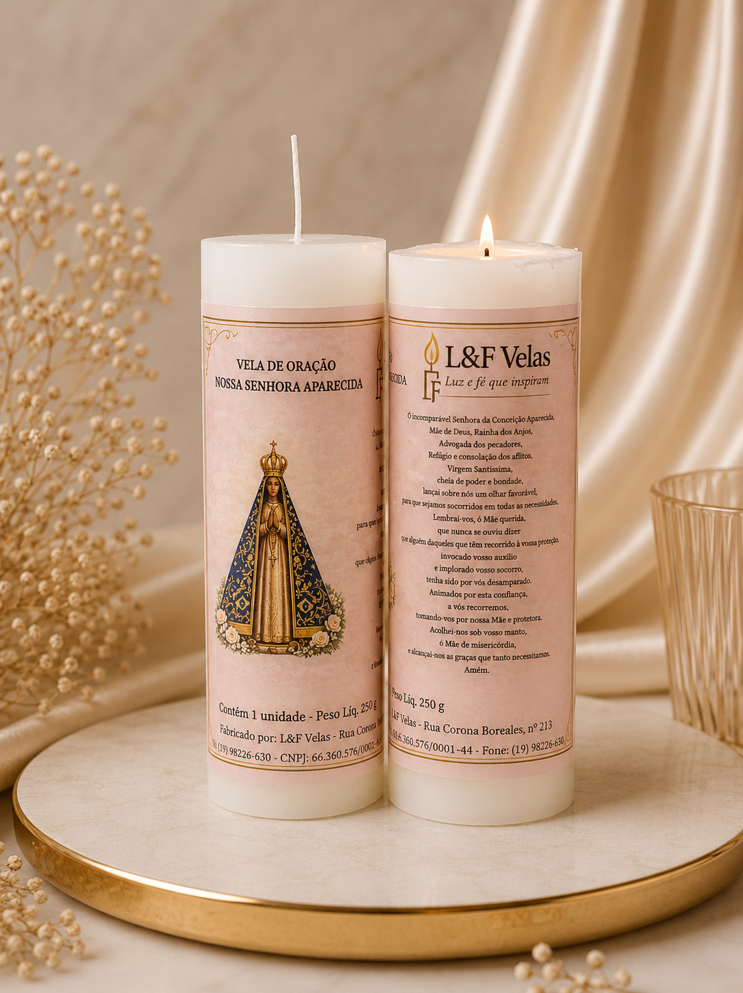 VELA  250G VOTIVA BRANCA SANTOS DE DEVOÇÃO