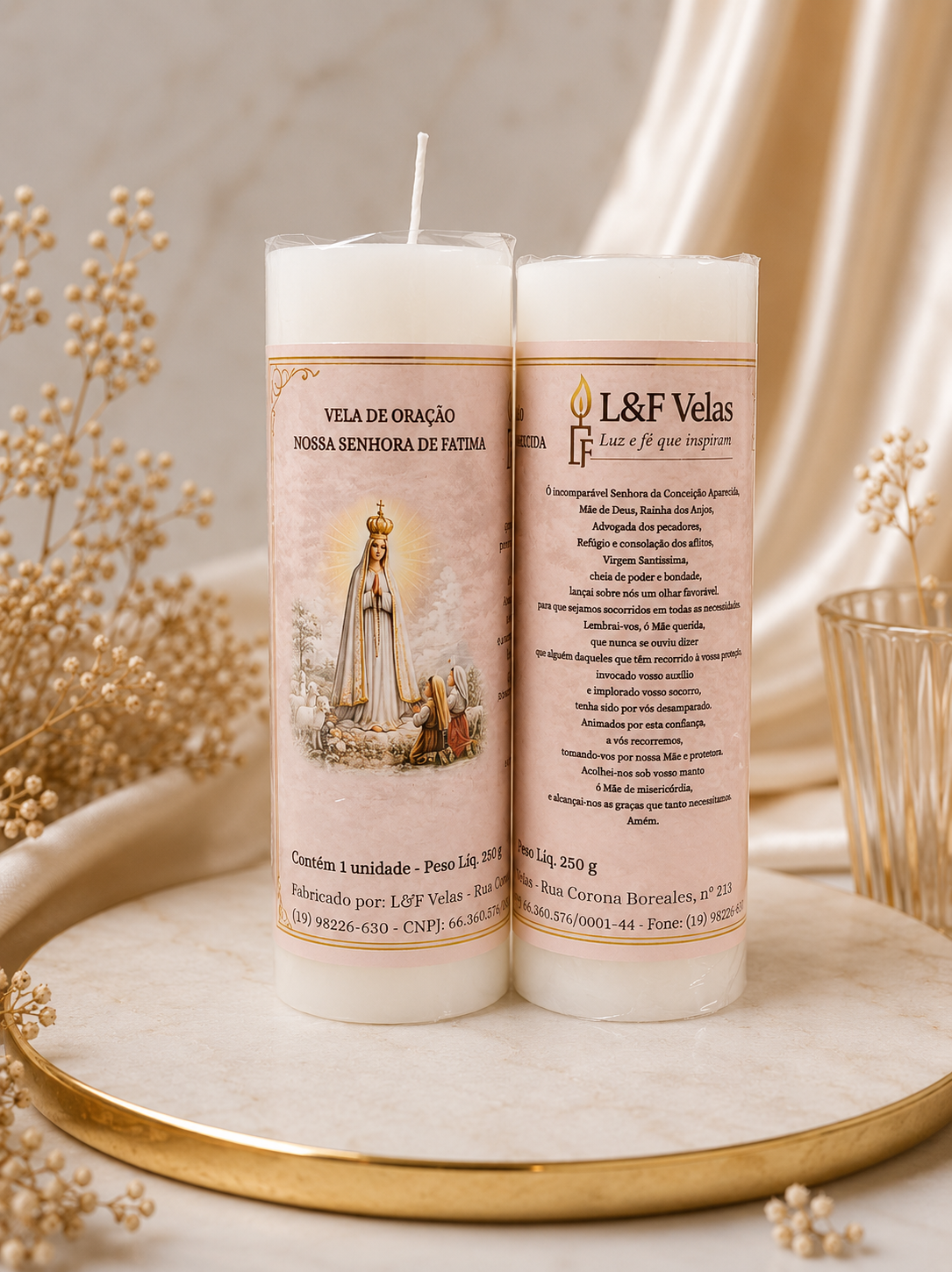 VELA  250G VOTIVA BRANCA SANTOS DE DEVOÇÃO