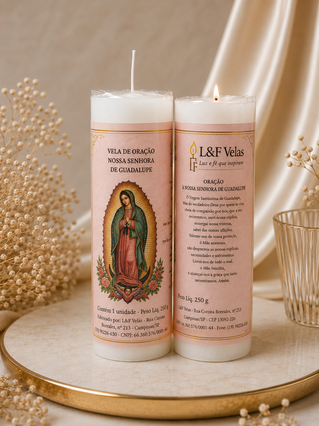 VELA  250G VOTIVA BRANCA SANTOS DE DEVOÇÃO