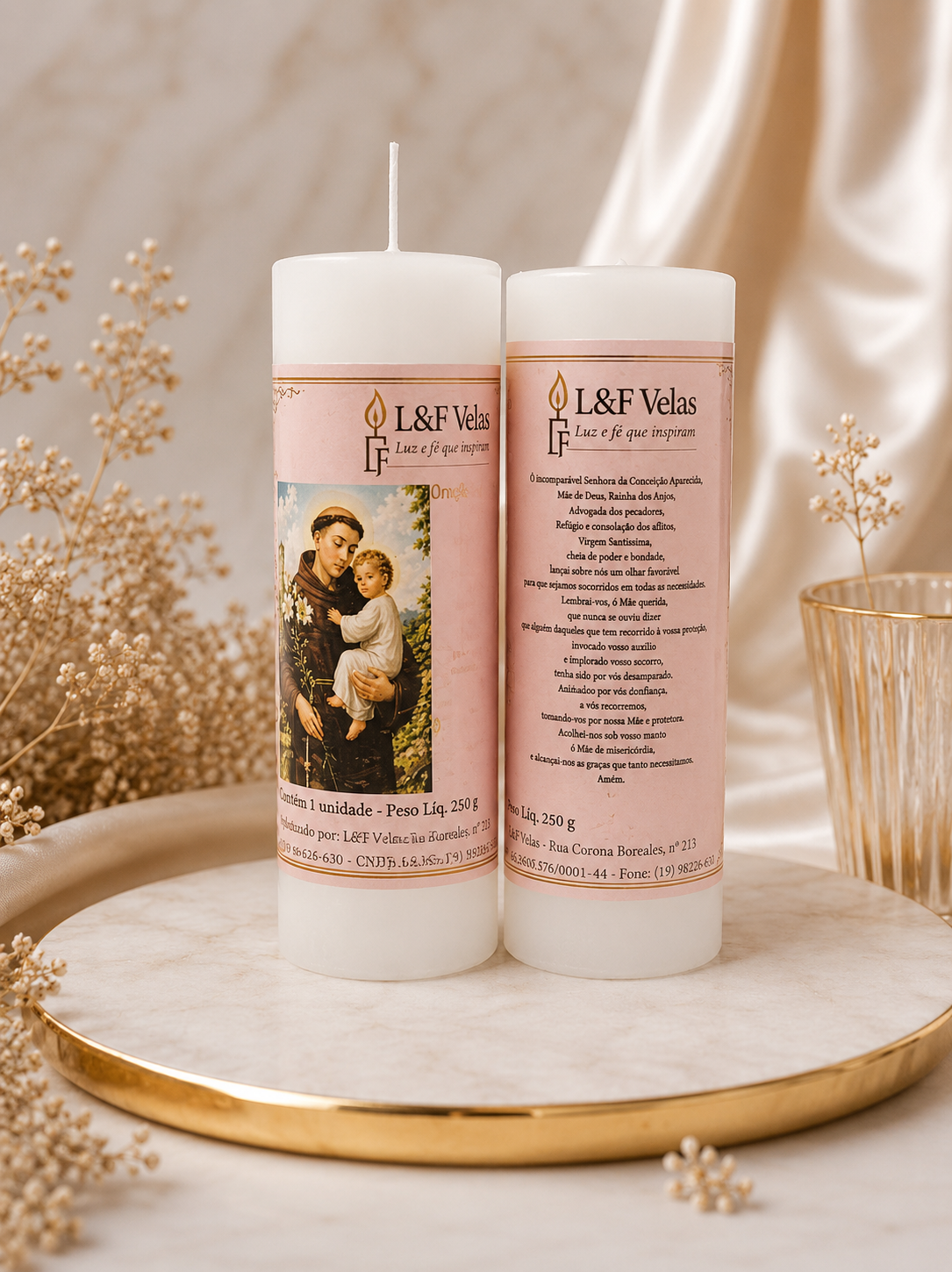 VELA  250G VOTIVA BRANCA SANTOS DE DEVOÇÃO