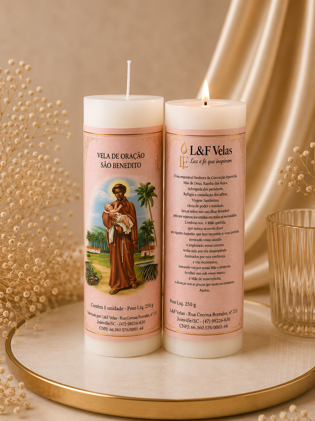 VELA  250G VOTIVA BRANCA SANTOS DE DEVOÇÃO