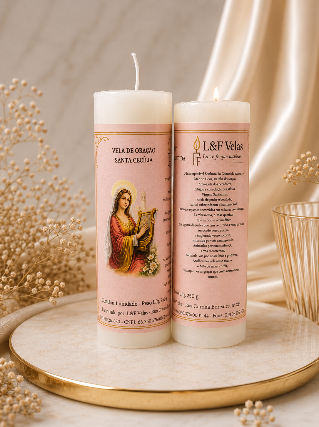 VELA  250G VOTIVA BRANCA SANTOS DE DEVOÇÃO
