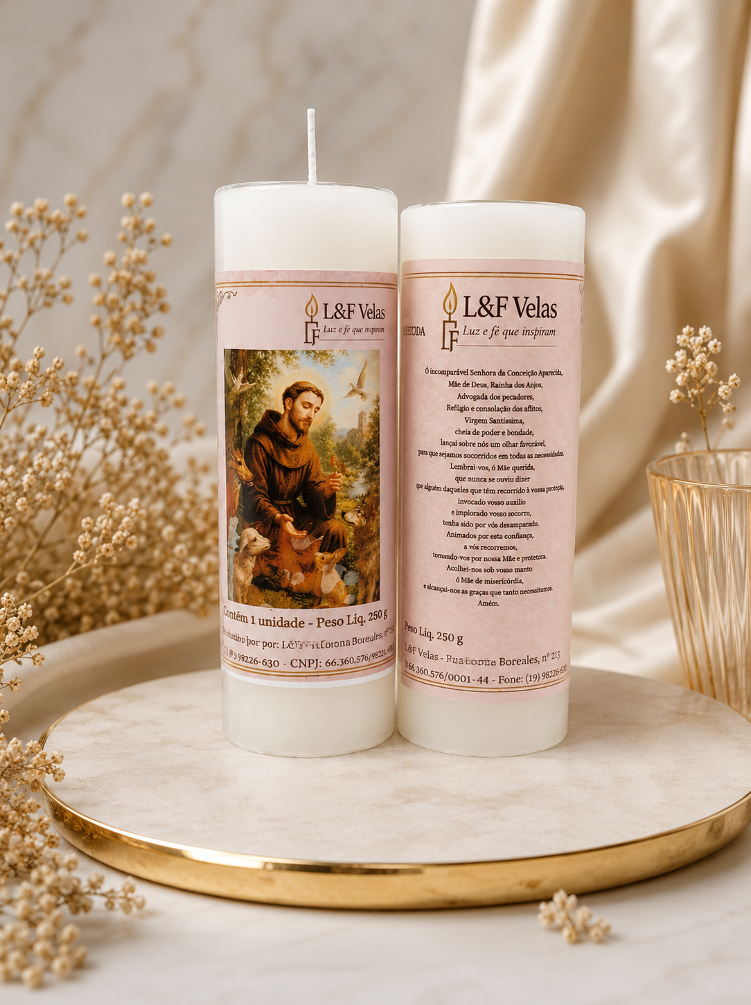 VELA  250G VOTIVA BRANCA SANTOS DE DEVOÇÃO