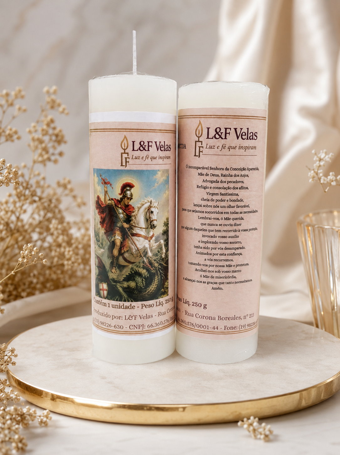 VELA  250G VOTIVA BRANCA SANTOS DE DEVOÇÃO