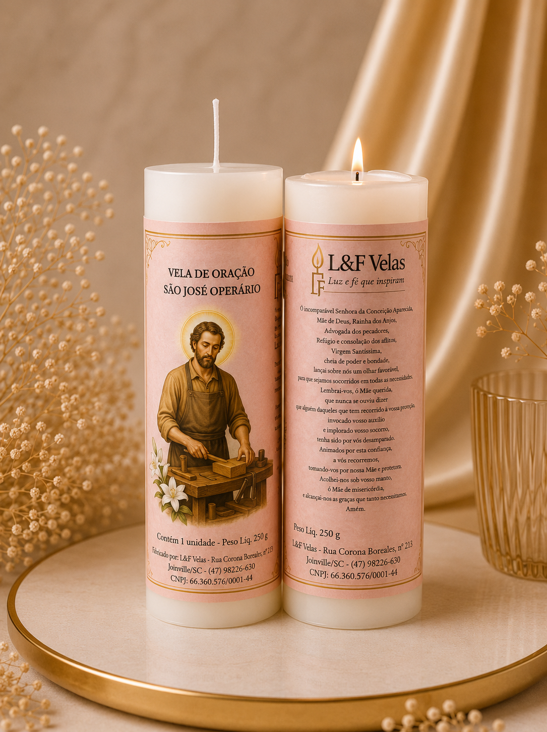 VELA  250G VOTIVA BRANCA SANTOS DE DEVOÇÃO