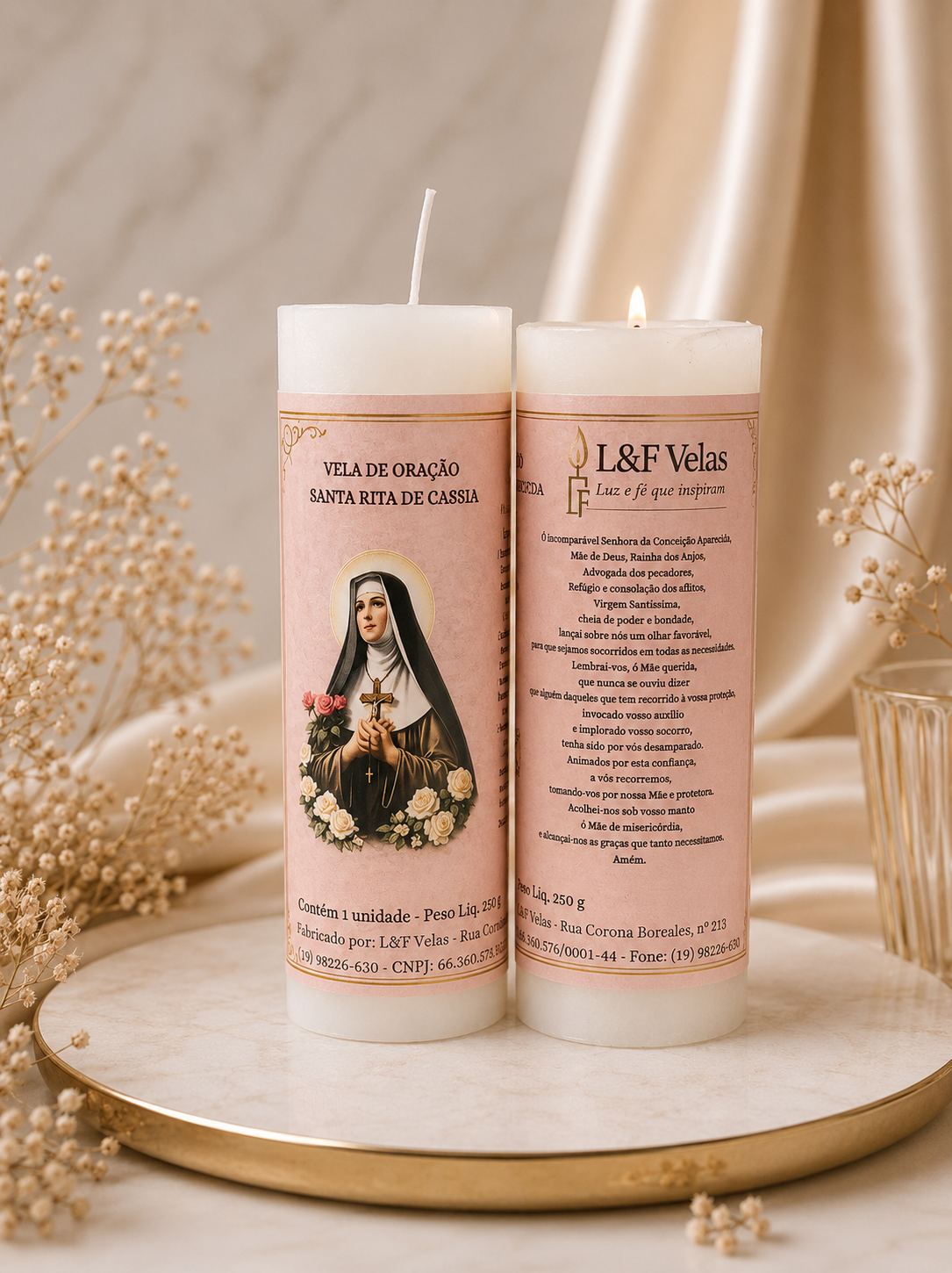 VELA  250G VOTIVA BRANCA SANTOS DE DEVOÇÃO