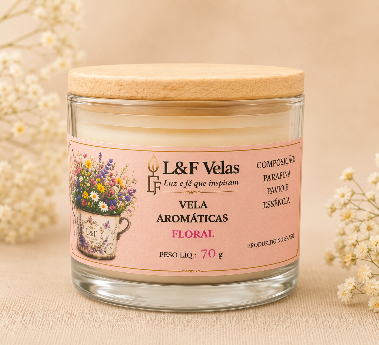 VELA NO COPO 70G AROMATIZADA