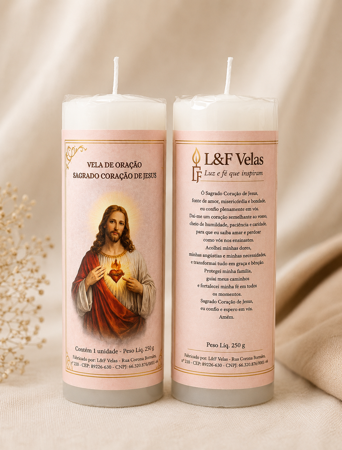 VELA  250G VOTIVA BRANCA SANTOS DE DEVOÇÃO
